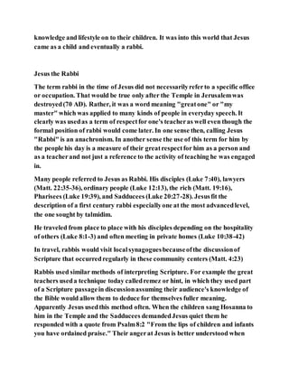 Jesus was a rabbi | DOCX