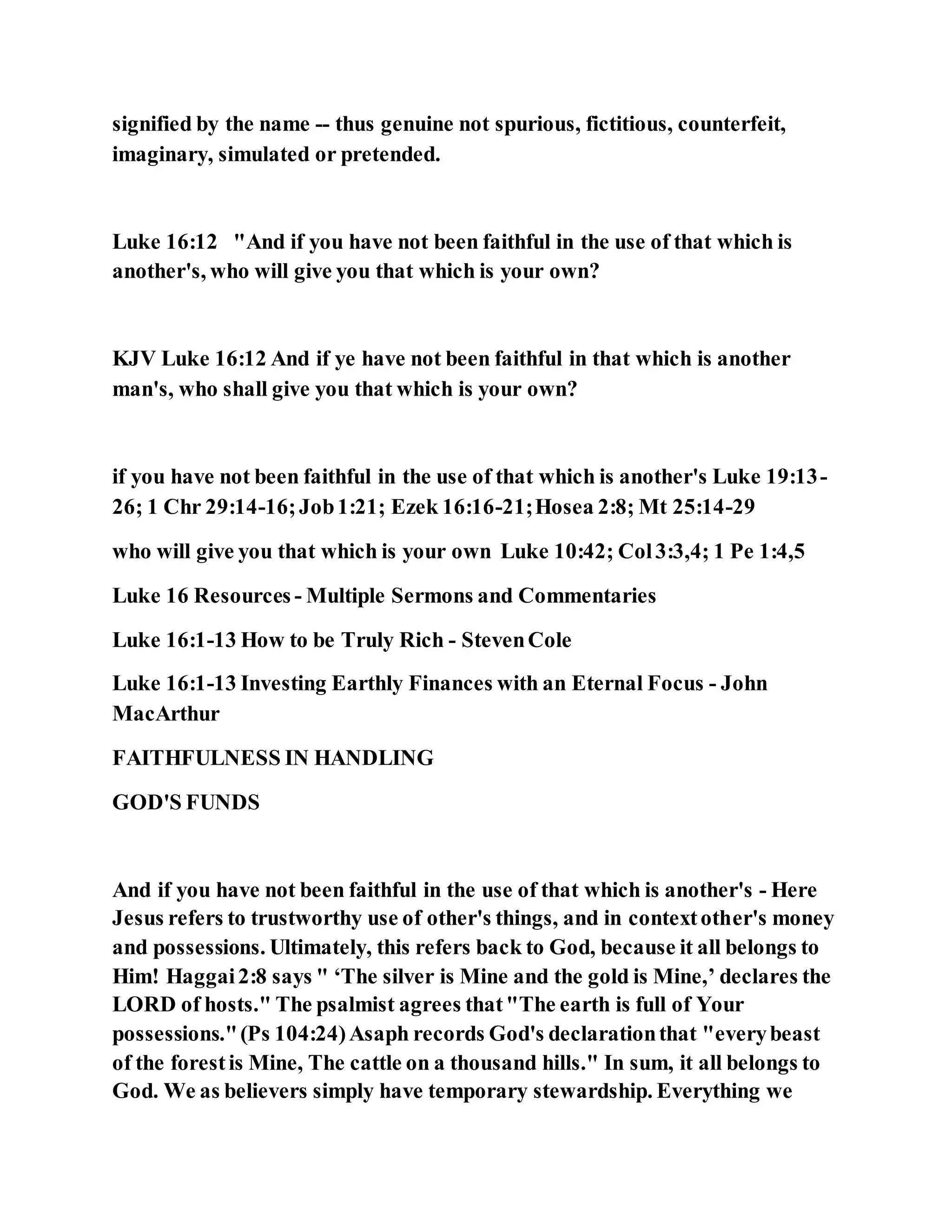 Jesus was clear you cannot serve two masters