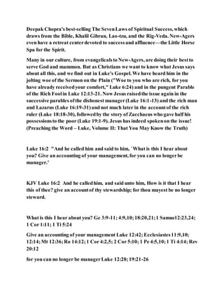 Jesus was clear you cannot serve two masters