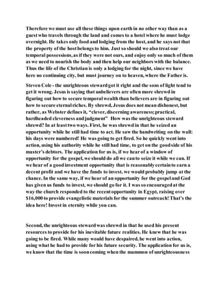 Jesus was clear you cannot serve two masters