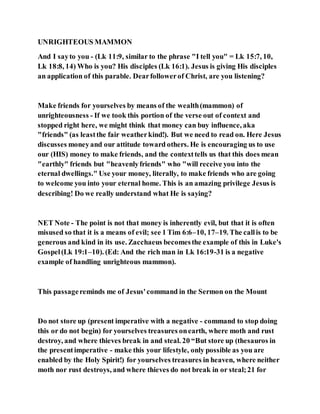 Jesus was clear you cannot serve two masters