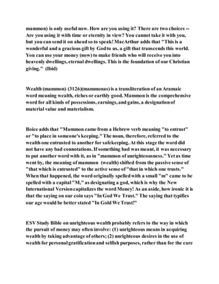 Jesus was clear you cannot serve two masters