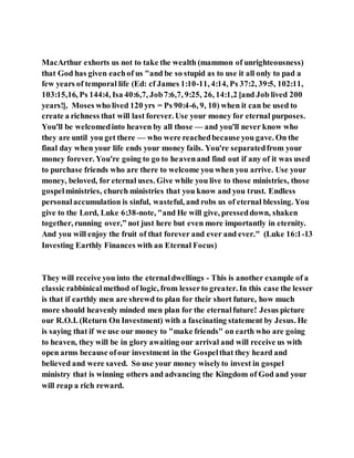 Jesus was clear you cannot serve two masters