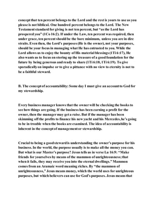 Jesus was clear you cannot serve two masters