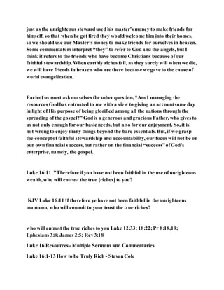 Jesus was clear you cannot serve two masters