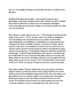 Jesus was clear you cannot serve two masters