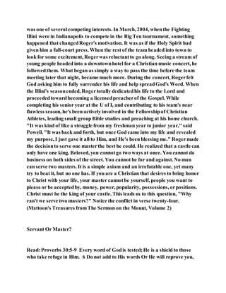 Jesus was clear you cannot serve two masters