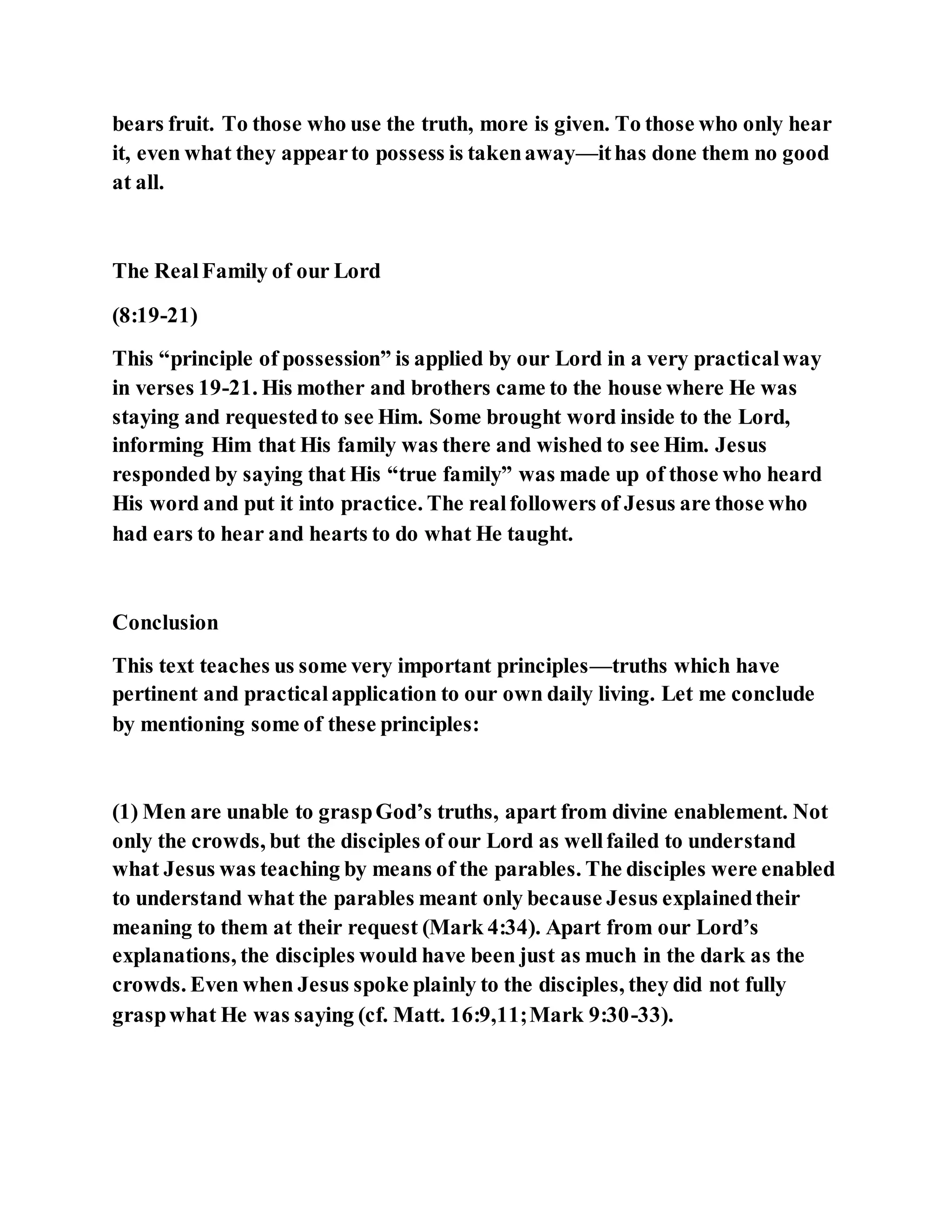 Jesus was explaining the parable of the sower