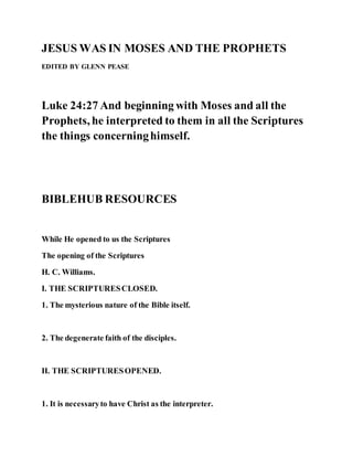Jesus was in moses and the prophets | DOCX
