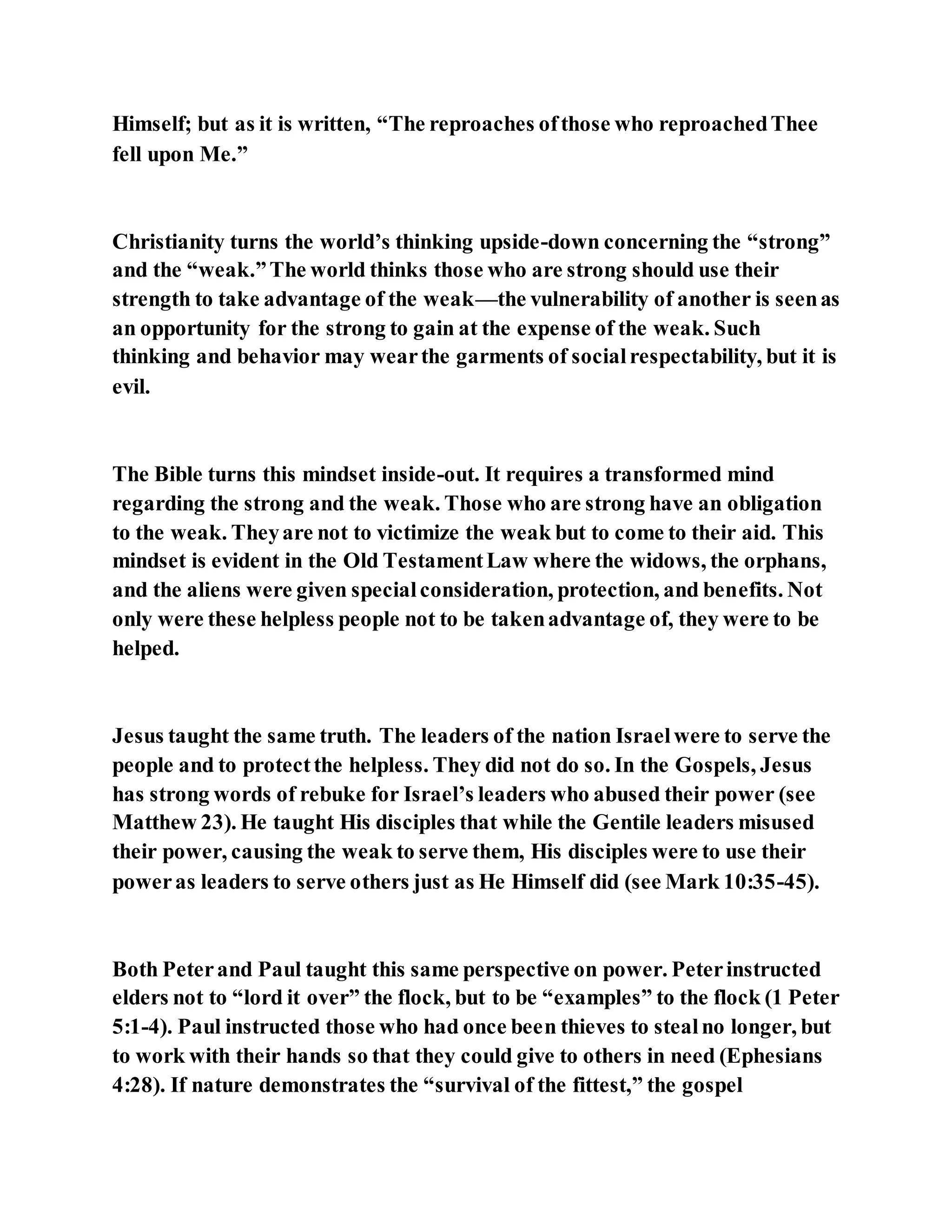 Jesus was not a self pleaser