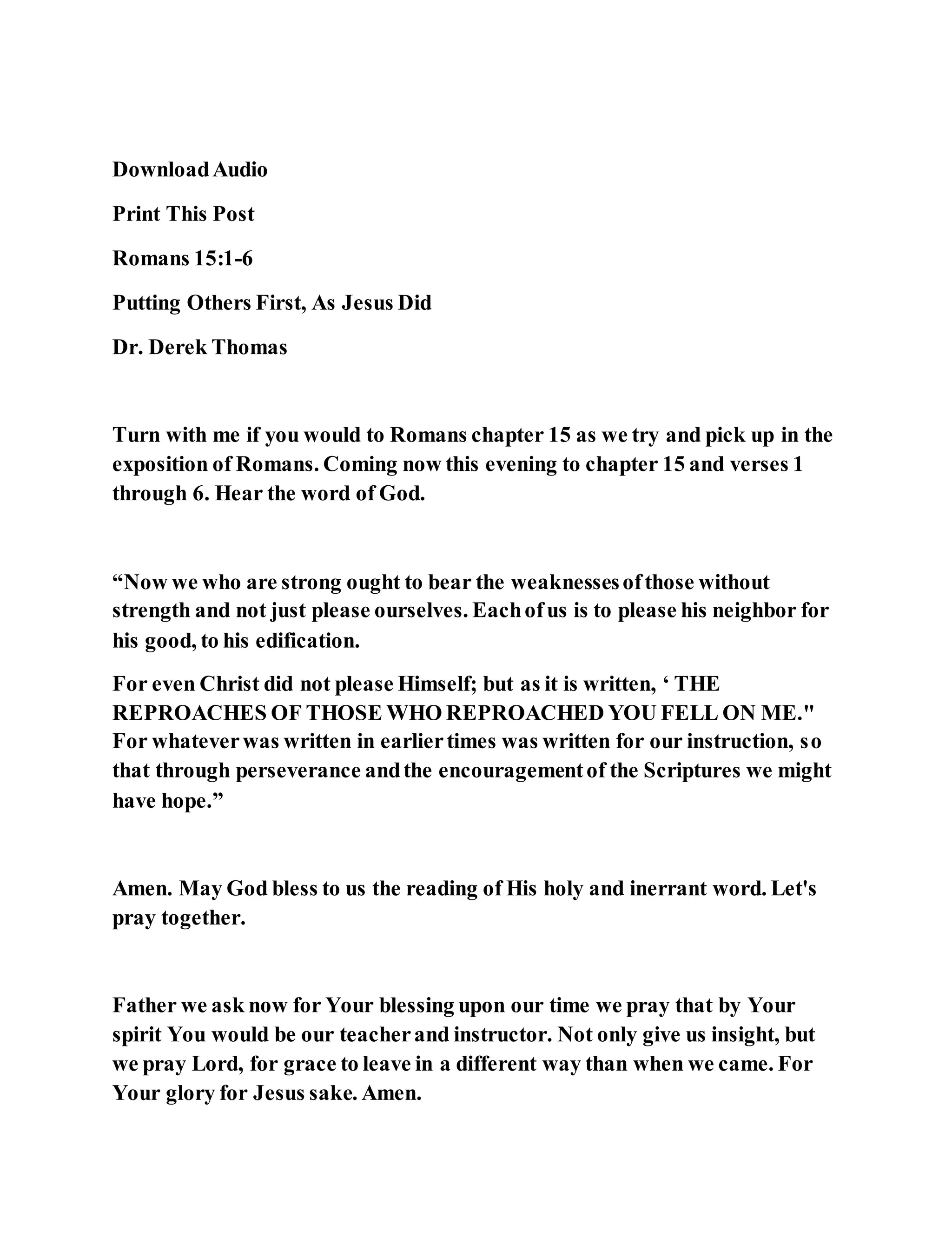 Jesus was not a self pleaser