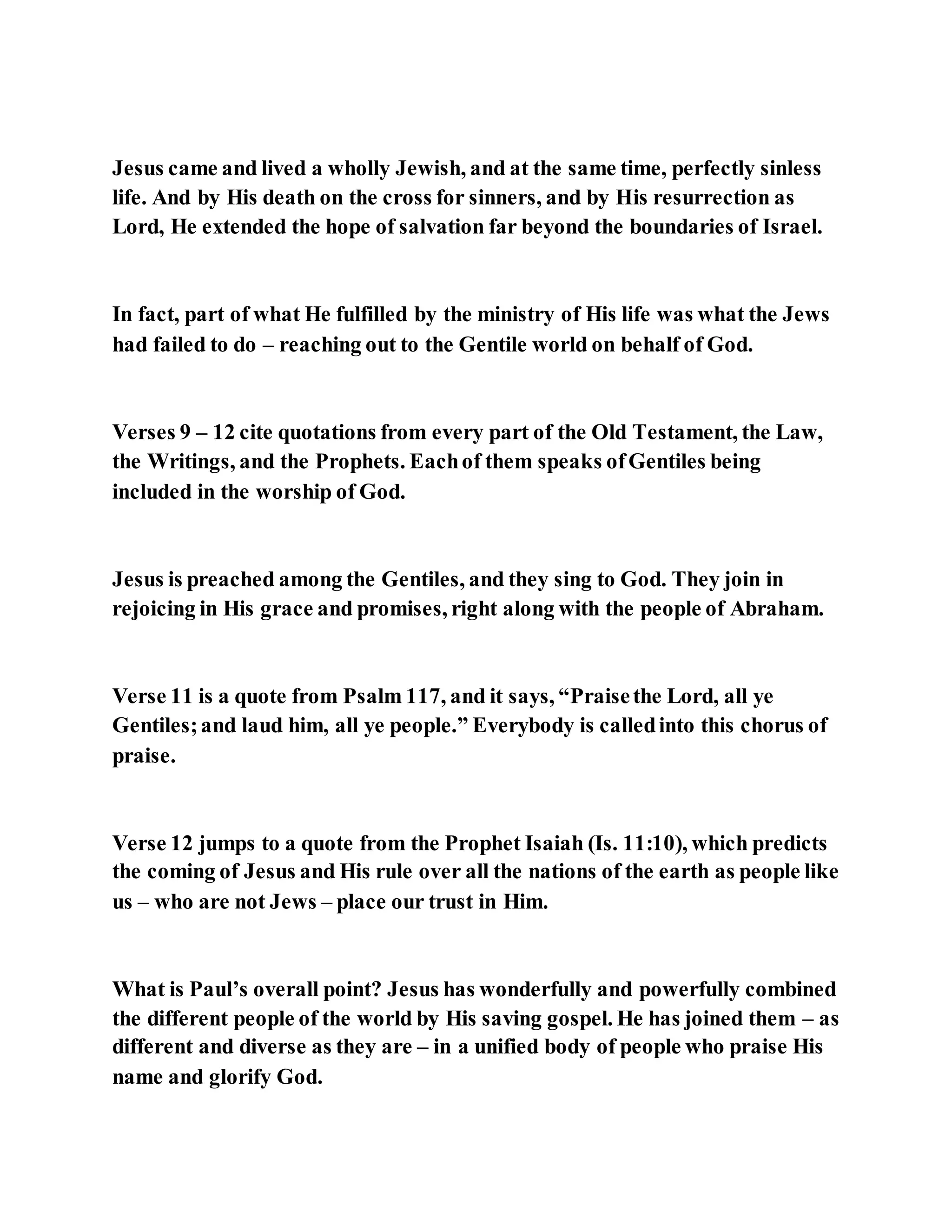 Jesus was not a self pleaser