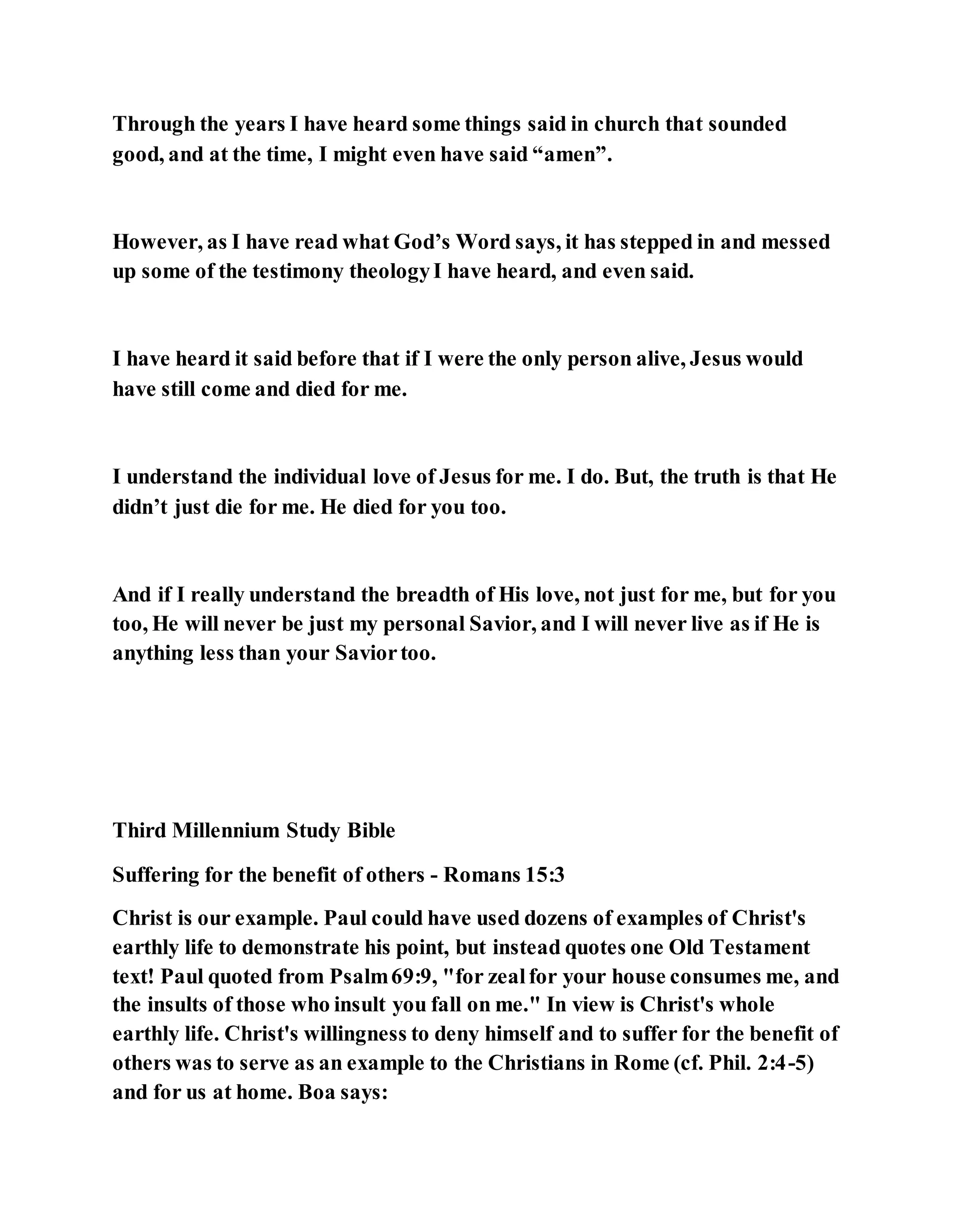 Jesus was not a self pleaser