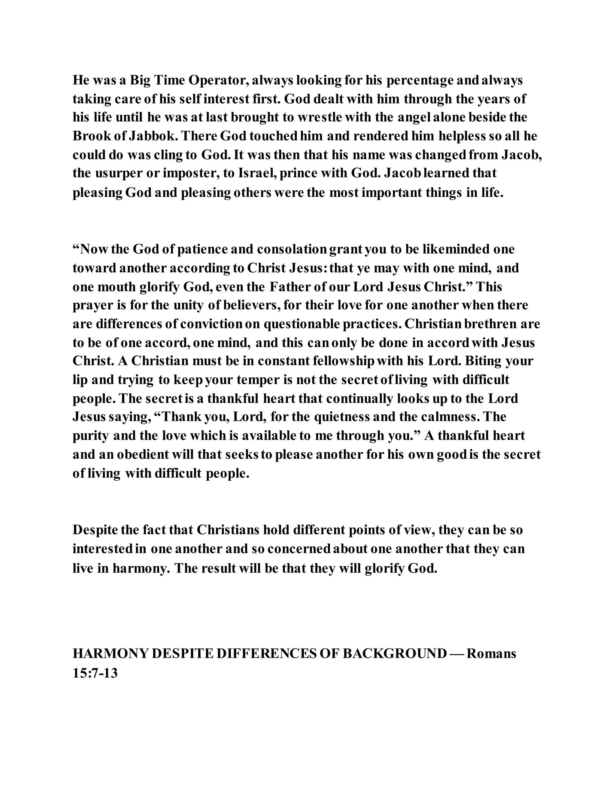 Jesus was not a self pleaser