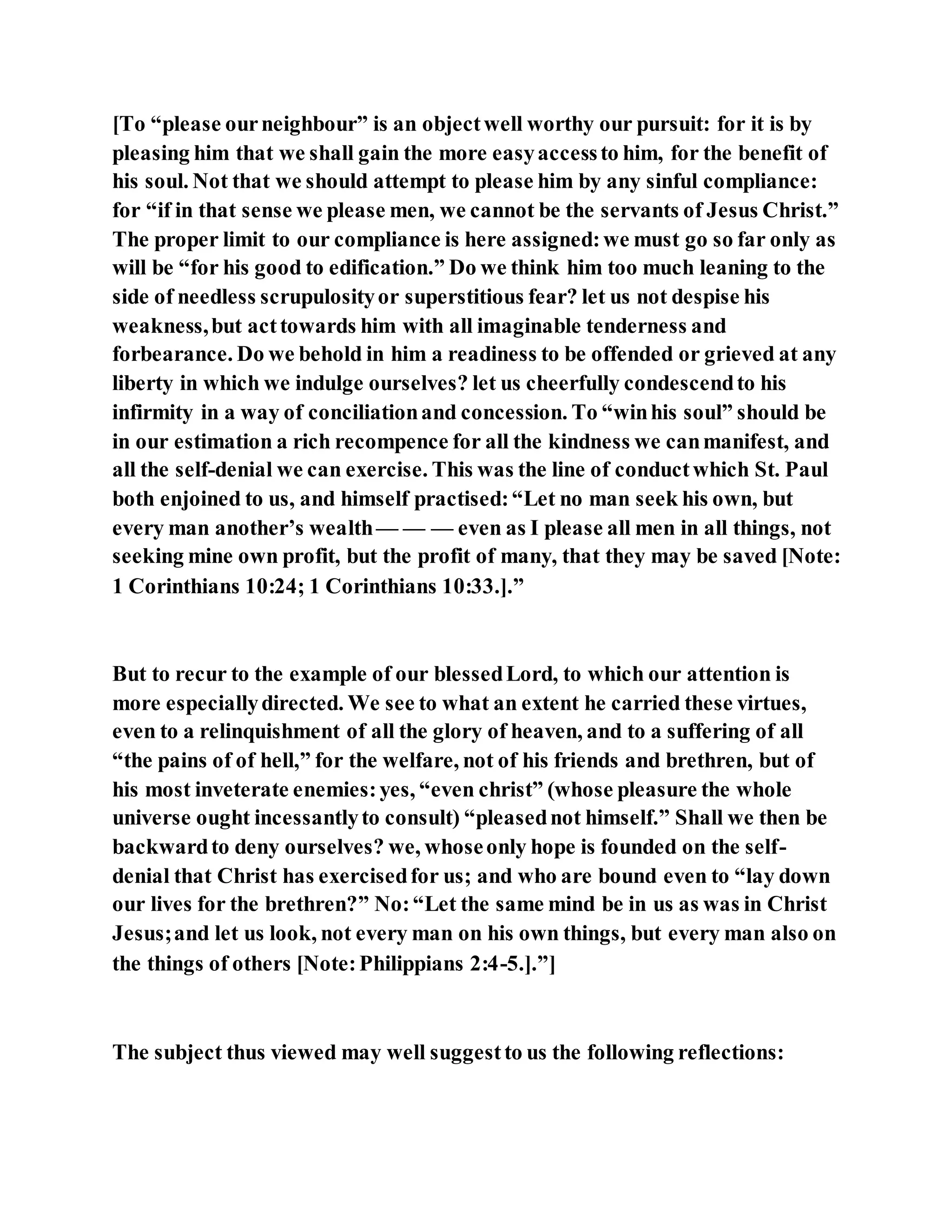 Jesus was not a self pleaser