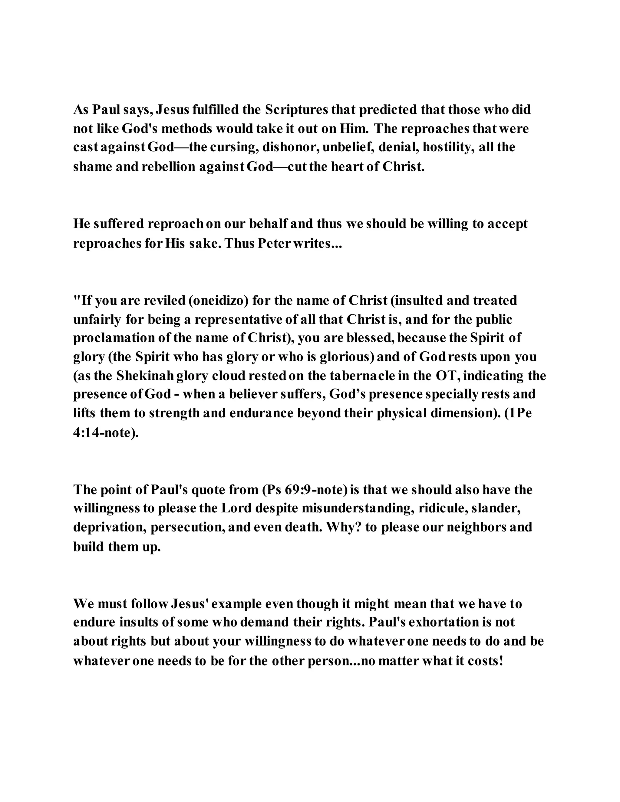 Jesus was not a self pleaser