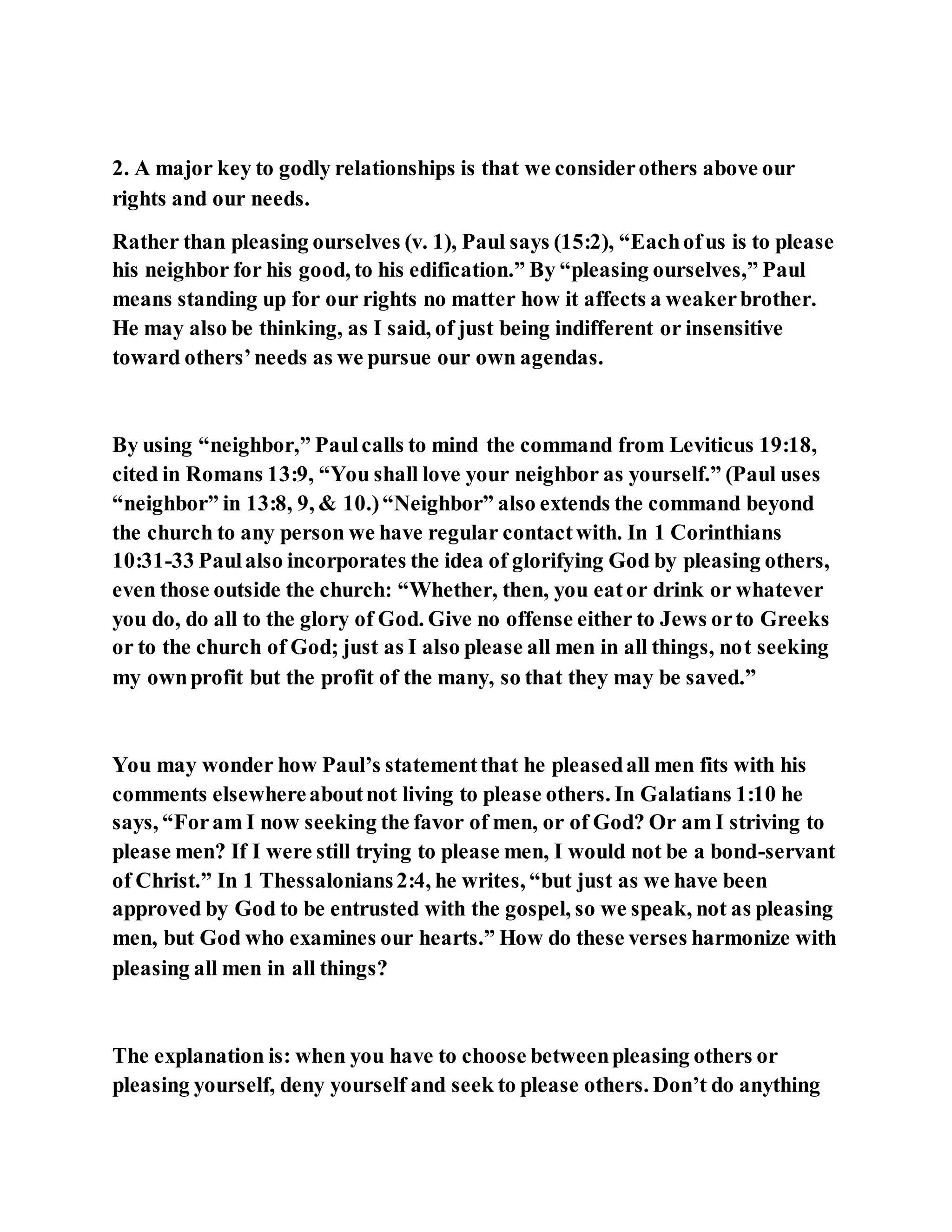 Jesus was not a self pleaser