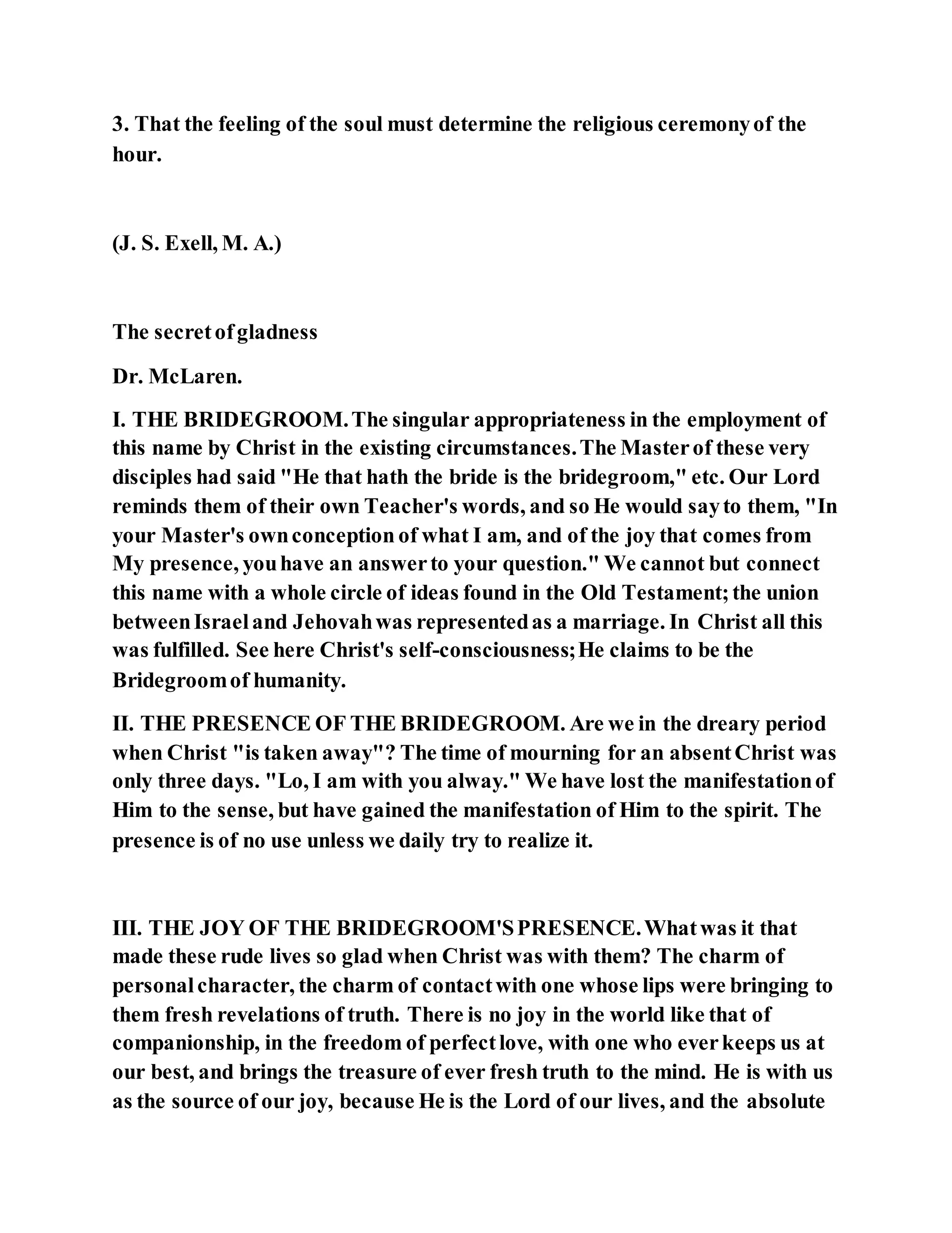 Jesus was questioned about fasting