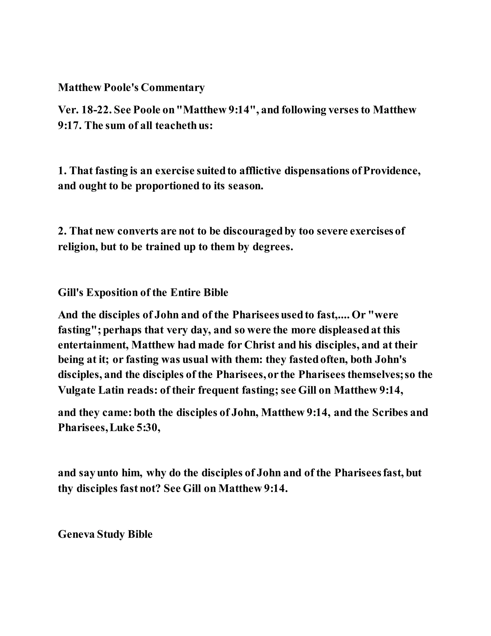 Jesus was questioned about fasting