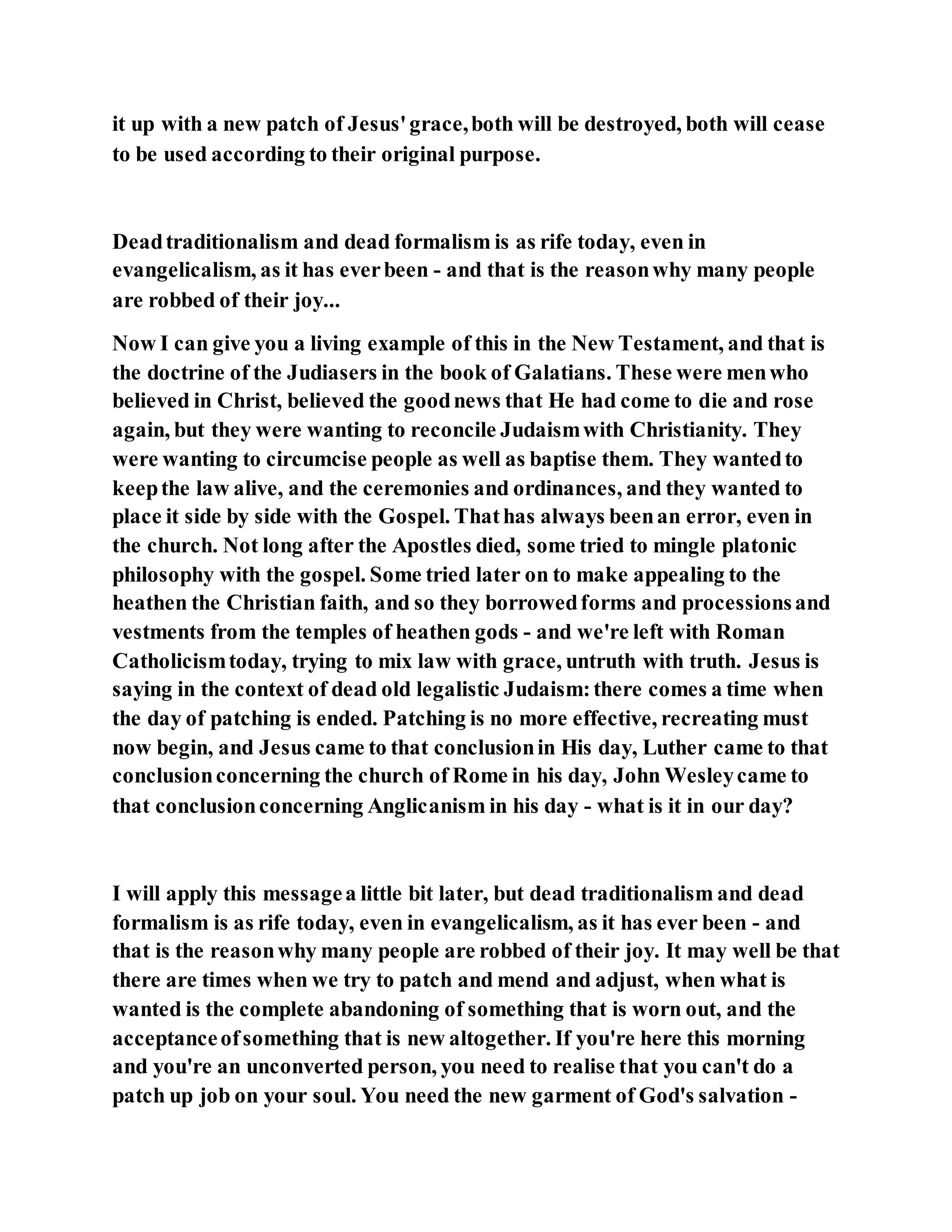 Jesus was questioned about fasting