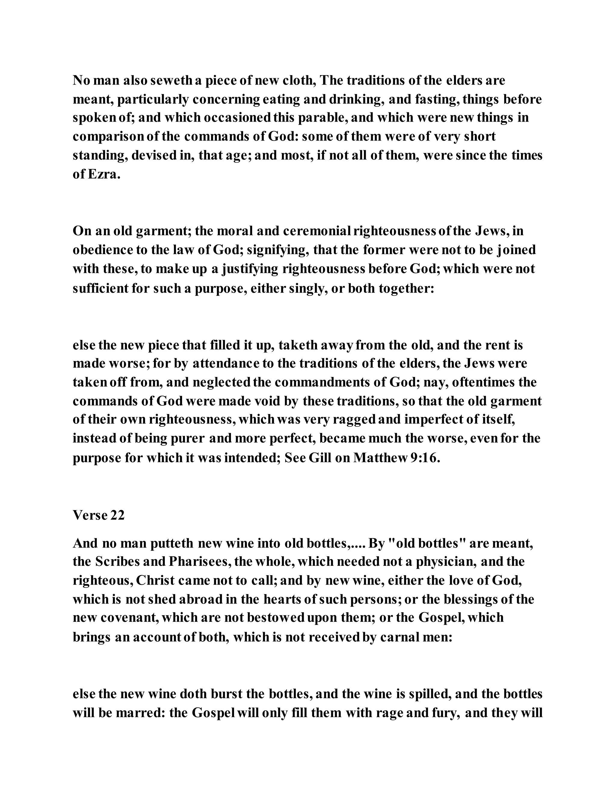 Jesus was questioned about fasting