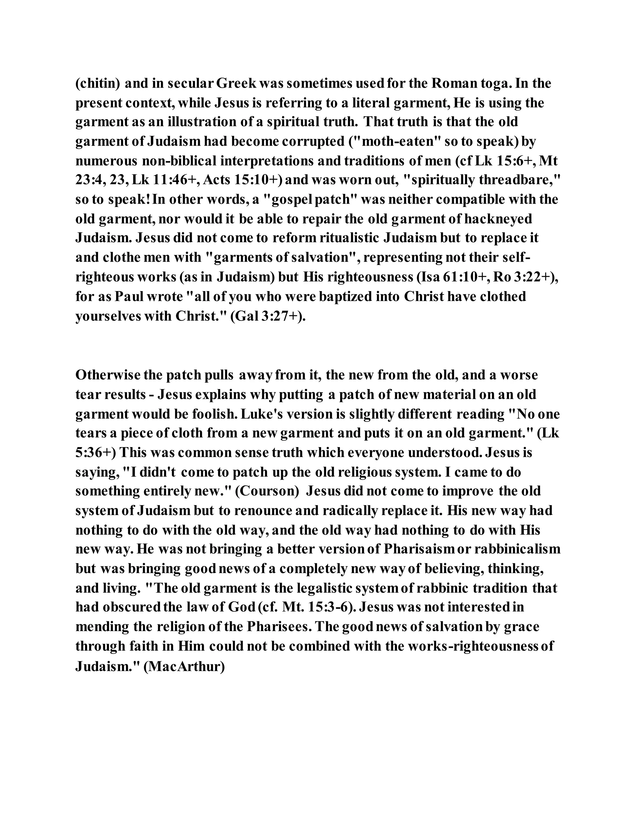 Jesus was questioned about fasting