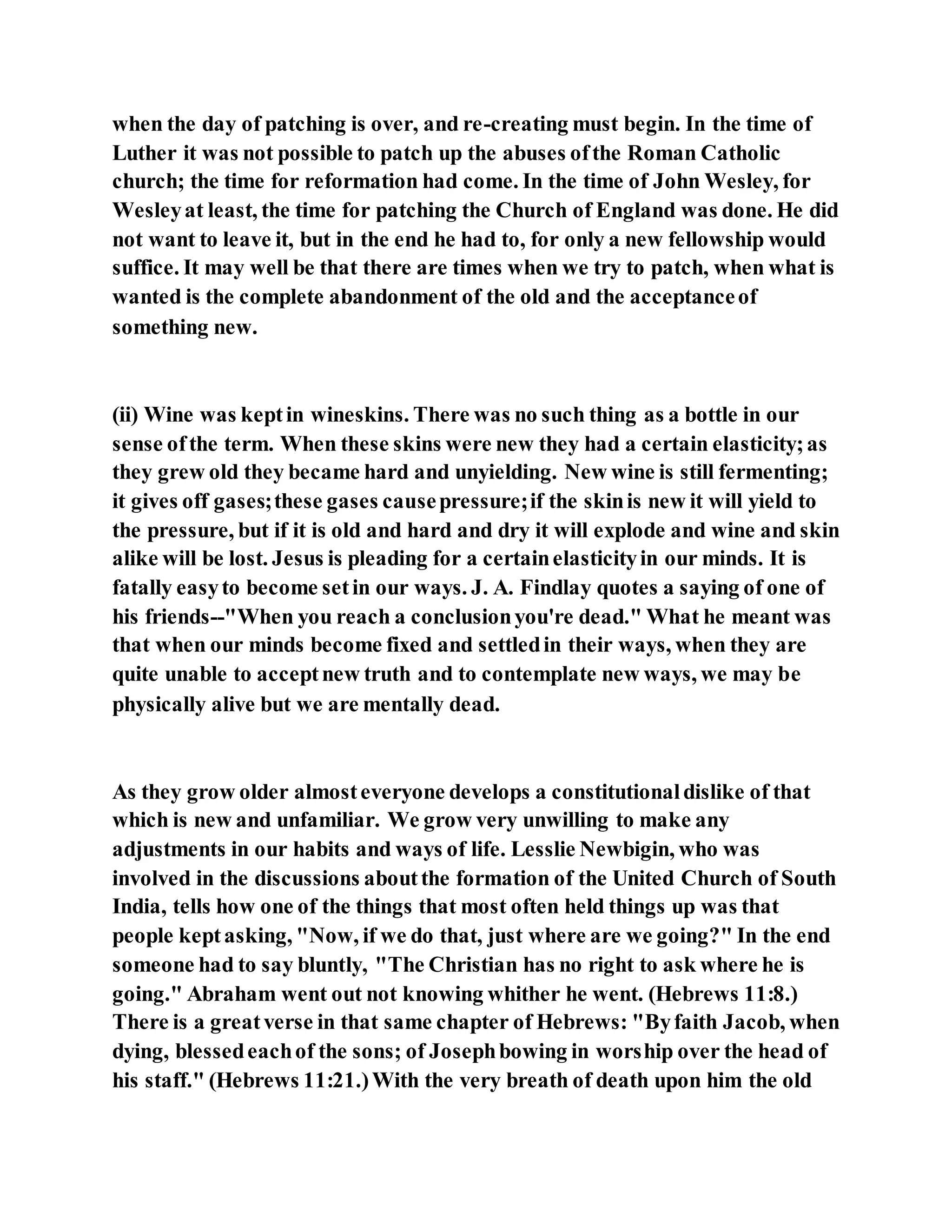 Jesus was questioned about fasting