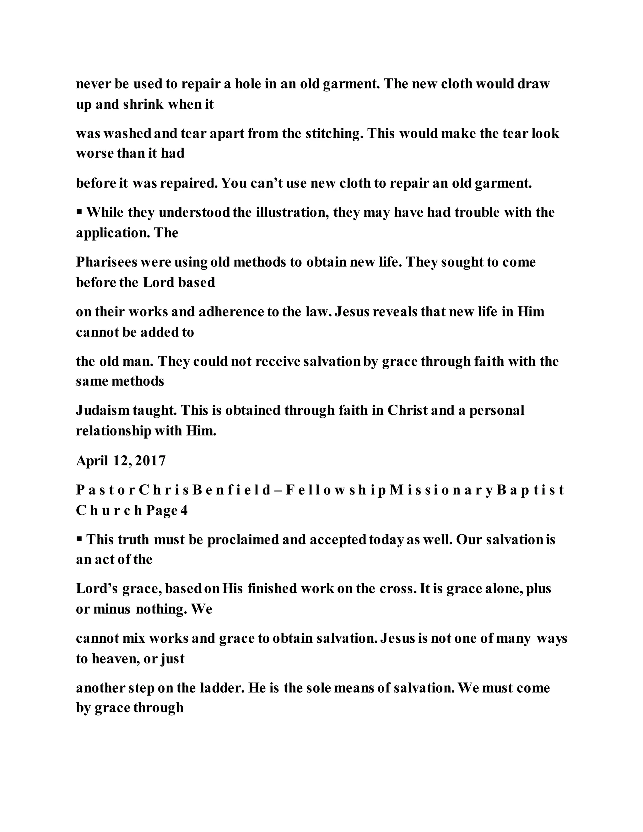 Jesus was questioned about fasting