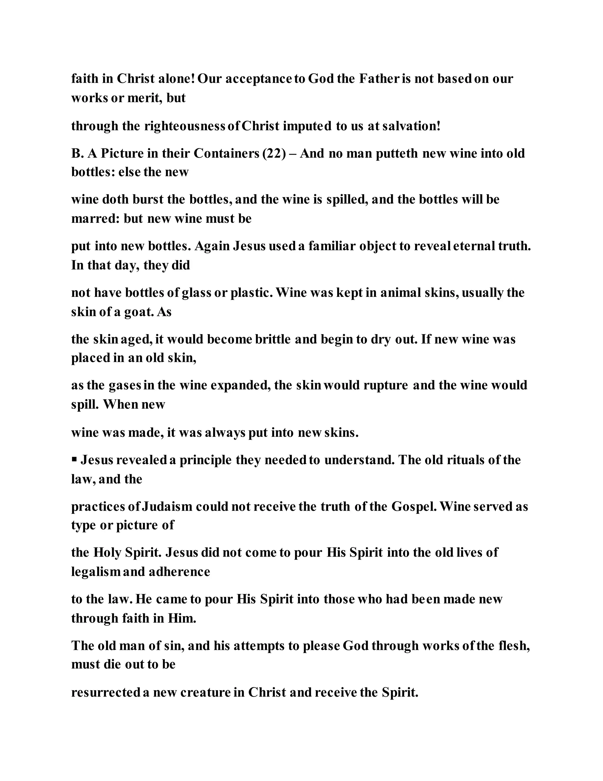 Jesus was questioned about fasting