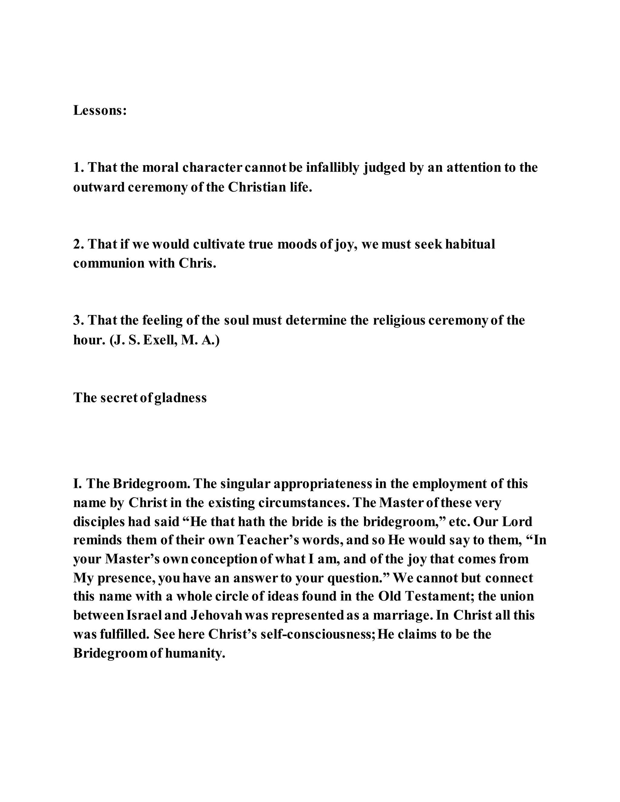 Jesus was questioned about fasting