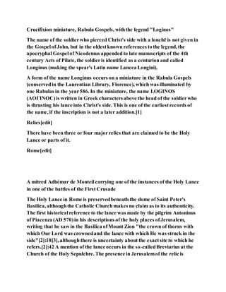 Rabula Codex Jesus was stabbed with a spear | DOCX