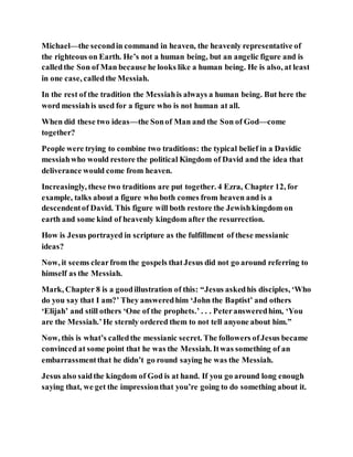 Messiah Examples Jesus was the messiah | DOCX