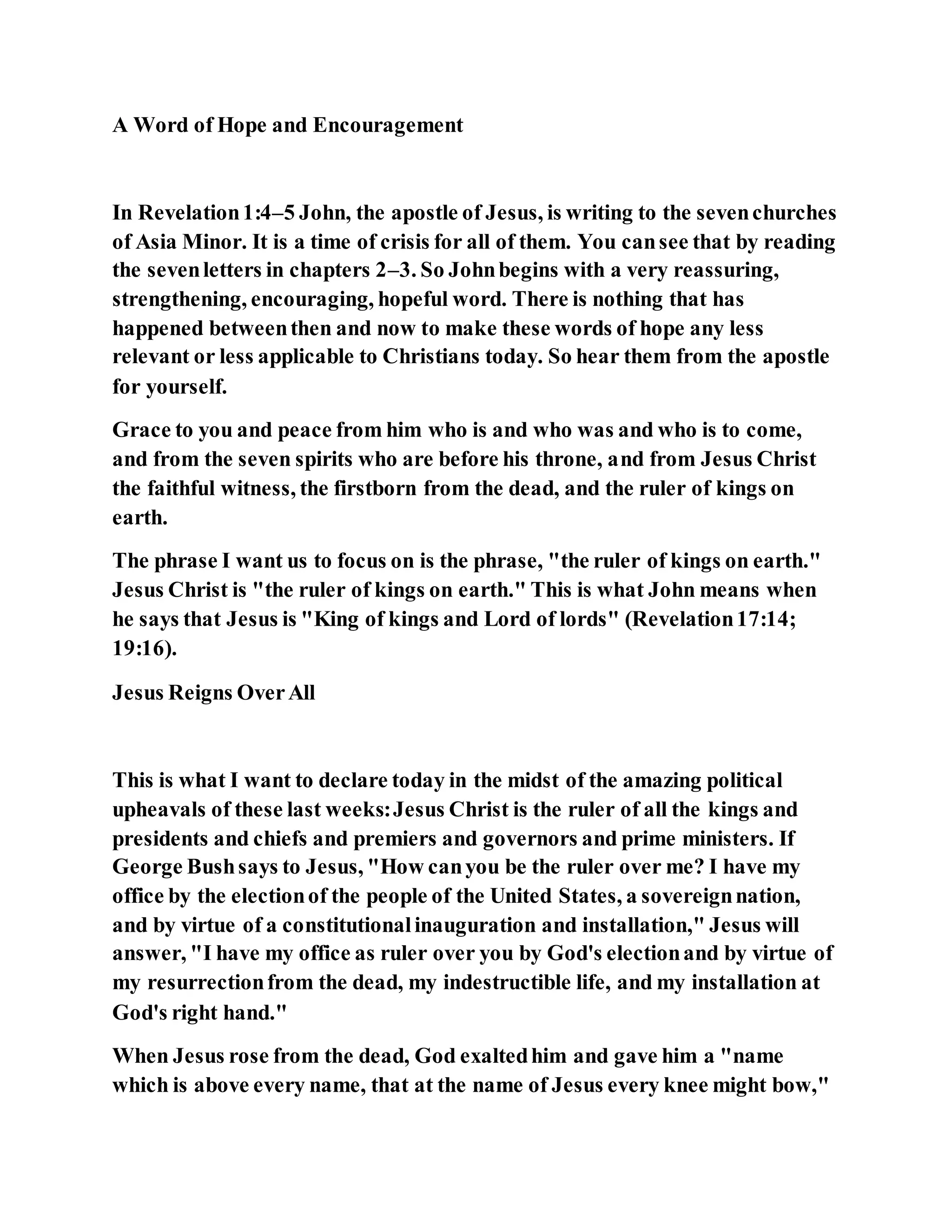 Jesus was the ruler of god's creation | PDF