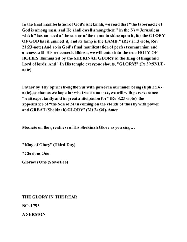 Jesus was the shekinah glory of god | PDF