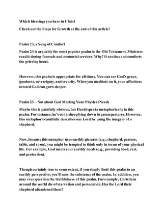 Jesus was the shepherd of psalm 23 | DOCX