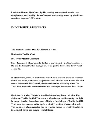 Jesus was to destroy the devil's work | DOCX