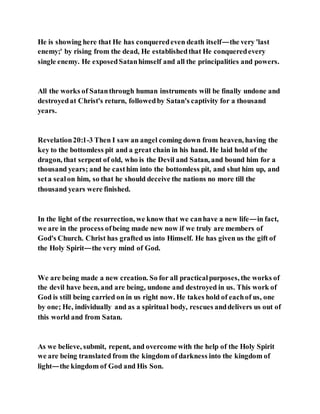 Jesus was to destroy the devil's work | DOCX