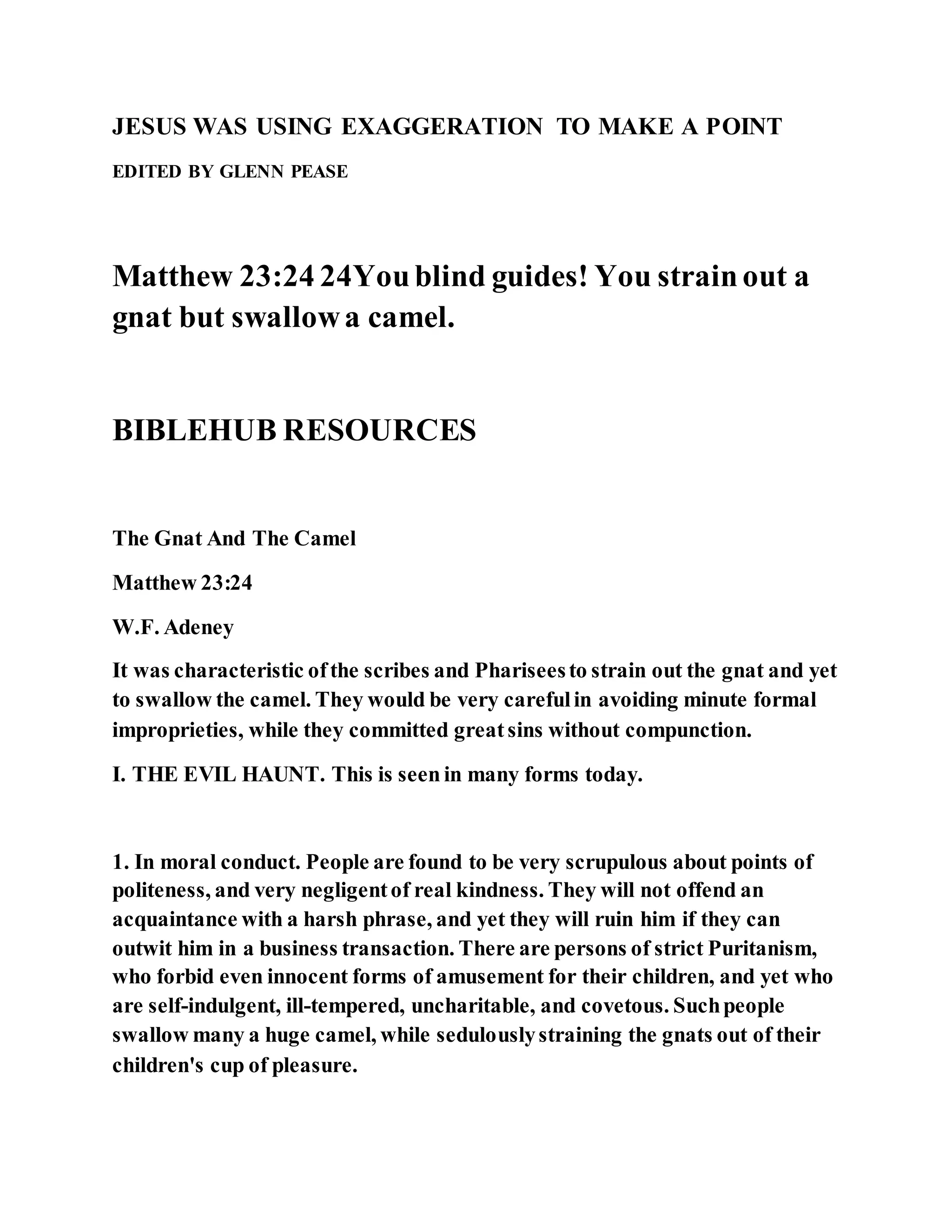 Jesus was using exaggeration to make a point PDF