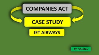 BY: SOURAV
COMPANIES ACT
CASE STUDY
JET AIRWAYS
 