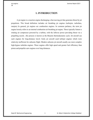 Jet engine seminar report | DOC
