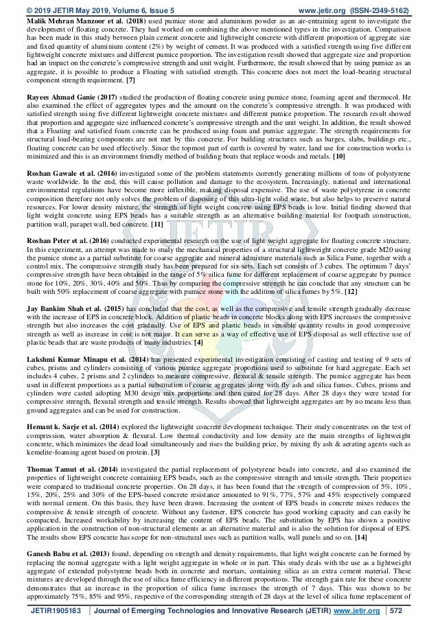 Floating concrete literature review picture