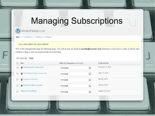 Managing Subscriptions
 