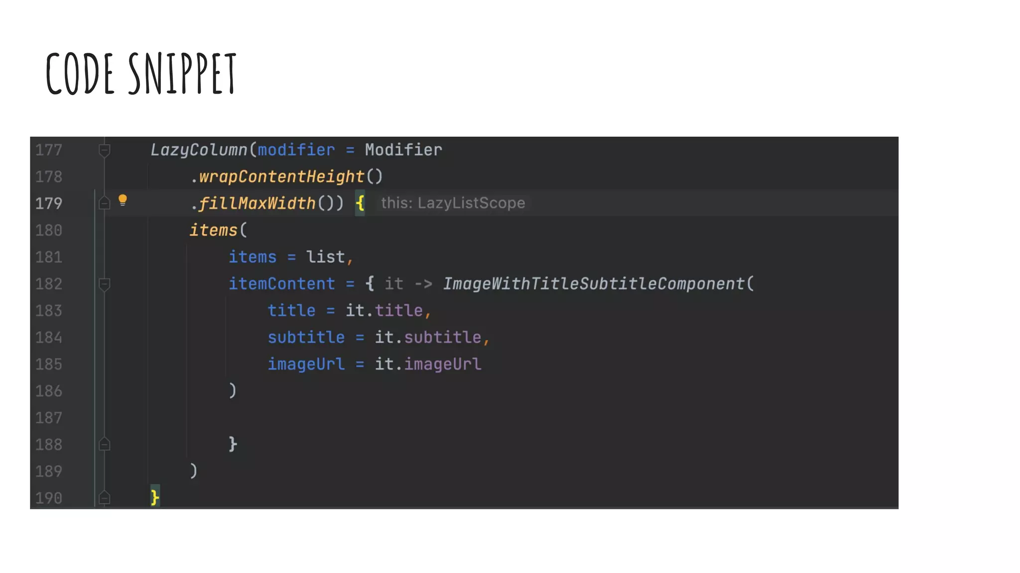 CODE SNIPPET
 