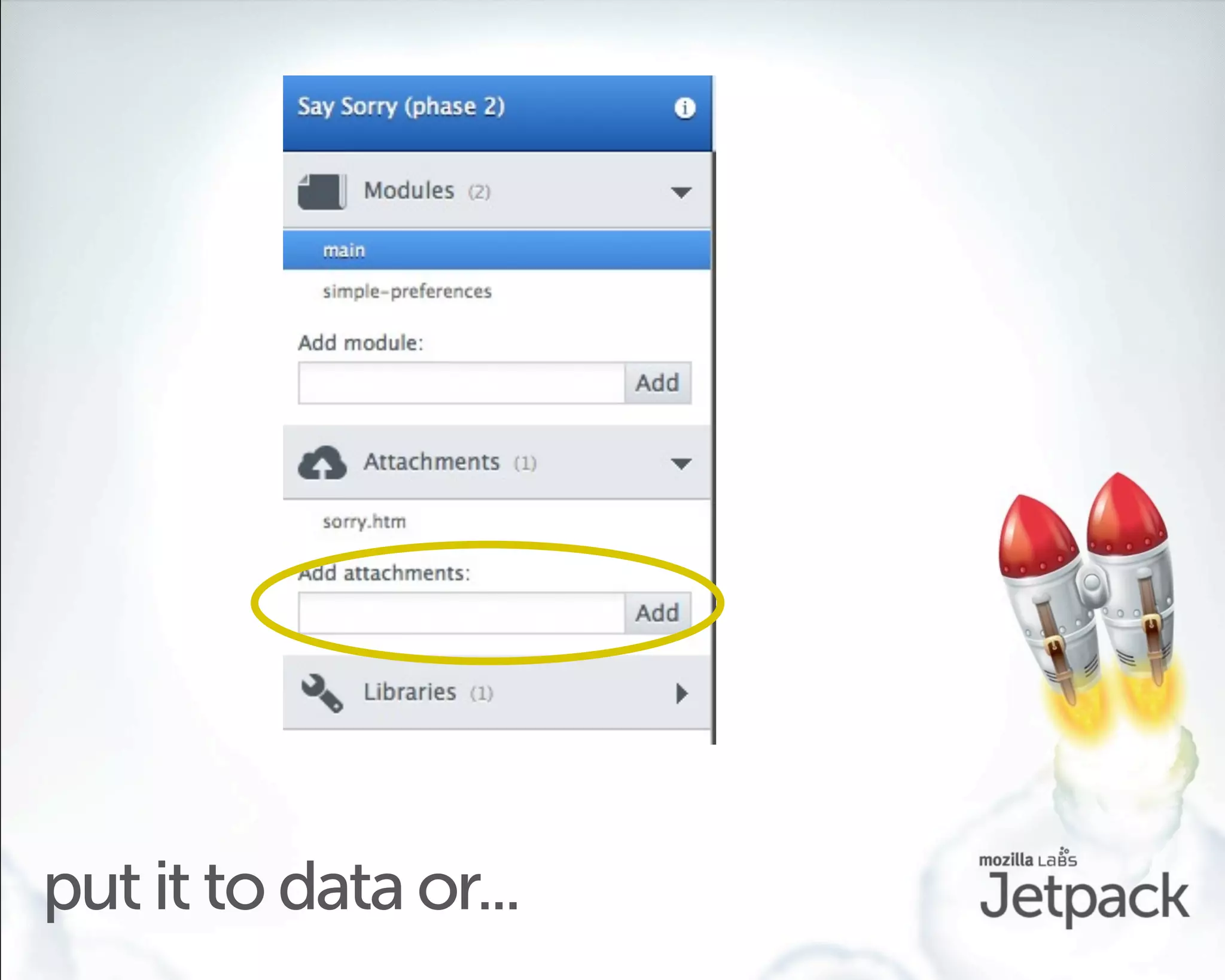 put it to data or...
 