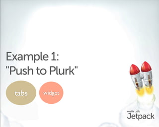 Example 1:
"Push to Plurk"
 tabs   widget
 