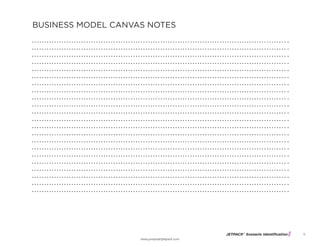 JETPACK©
Scenario Identification
www.jumpstartjetpack.com
11
BUSINESS MODEL CANVAS NOTES
 