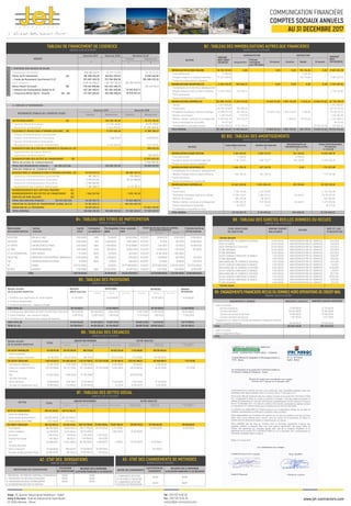 COMMUNICATION FINANCIÈRE
COMPTES SOCIAUX ANNUELS
AU 31 DECEMBRE 2017C O N T R A C T O R S
 
