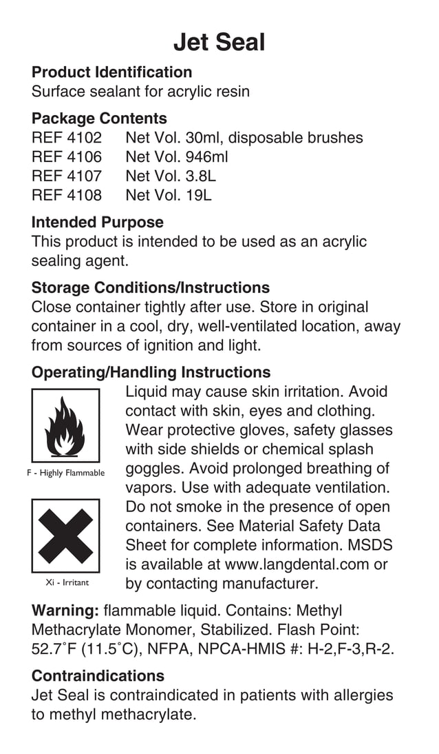 Jet seal Instructions PDF