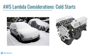 @tongueroo
AWS Lambda Considerations: Cold Starts
 