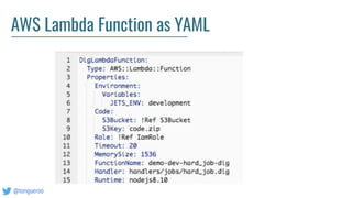 @tongueroo
AWS Lambda Function as YAML
 